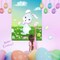 Pin The Tail on The Bunny Game for Birthday Party, Easter Party Game with 24 pcs Tail Stickers for Happy Easter Party Decoration Supplies